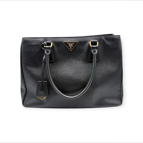 Prada Handbags - Prada Galleria Black Saffiano Leather Tote Shoulder Bag Gold Hardware